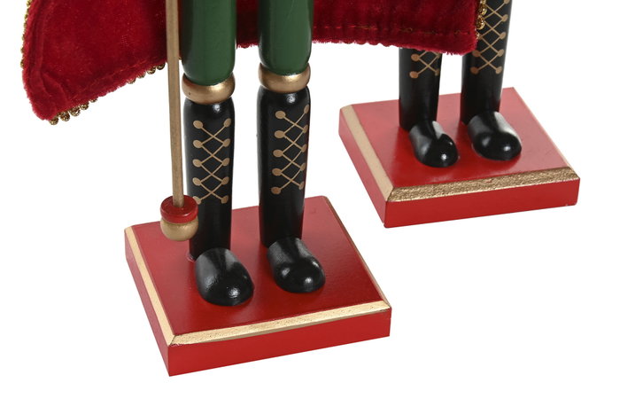 DKD Home Decor Figura de Madera Cascanueces Multicolor Pack de 2