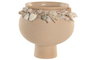 DKD Home Decor Jarron Mediterraneo Crema Ceramica 21 x 20 x 21 cm