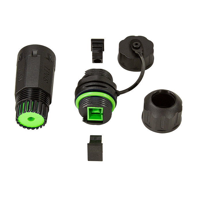 LogiLink Conector de fibra óptica Simplex SC para exteriores con prensaestopas y tapa antipolvo