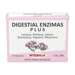 Integralia Digestial Enzimas Plus 30 Cápsulas 1 al Día - Complemento Alimenticio Digestivo