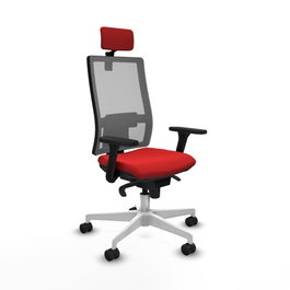 PIQUERAS Y CRESPO Silla de oficina Horna con mecanismo Sincro, Rojo y Gris