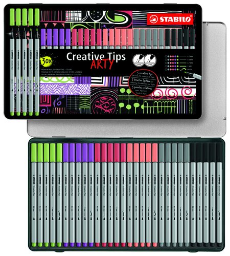 Stabilo Creative Tips Arty Line Set de 30 Rotuladores en Colores Pasteles