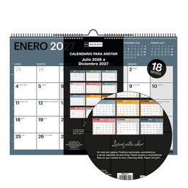 Calendario (2026-27) Miquelrius 18 Meses Pared Mensual Chromat Para Escribir A3 420X297