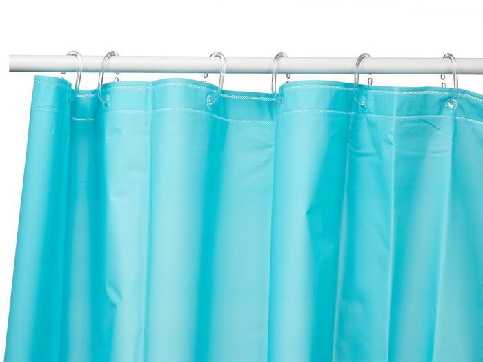Berilo Cortina de Baño Transparente Azul 180 x 180 cm (Set de 12)