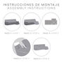 Funda para chaise longue de brazo corto izquierdo Eysa ROC Gris claro