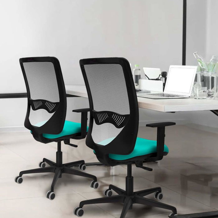 PIQUERAS Y CRESPO Silla de oficina Zulema con mecanismo Sincro, Gris oscuro y Negro