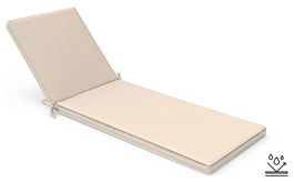 DKD Home Decor Cojin Tumbona Terraza Jardin Beige Blanco 190x60x5 cm Repelente Agua