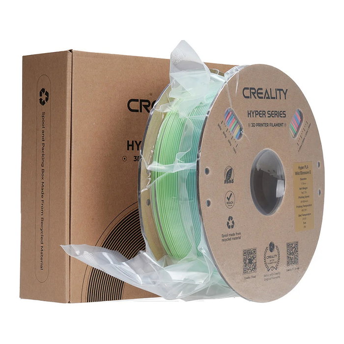 Creality PLA 1,75 mm, Rainbow Blossom Short, 1 kg, Filamento para Impresión 3D en Azul, Verde y Rosa