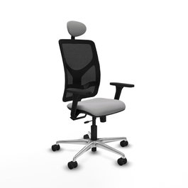 PIQUERAS Y CRESPO Silla de oficina Motilla con mecanismo Sincro/Traslack Gris claro y Negro