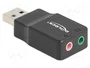 DeLOCK 66634 Tarjeta de sonido externa USB-A a 2 x 3,5 mm