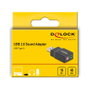 DeLOCK 66634 Tarjeta de sonido externa USB 2.0 Tipo-A a 2 x 3,5 mm Negro