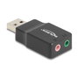 DeLOCK 66634 Tarjeta de sonido externa USB 2.0 Tipo-A a 2 x 3,5 mm Negro