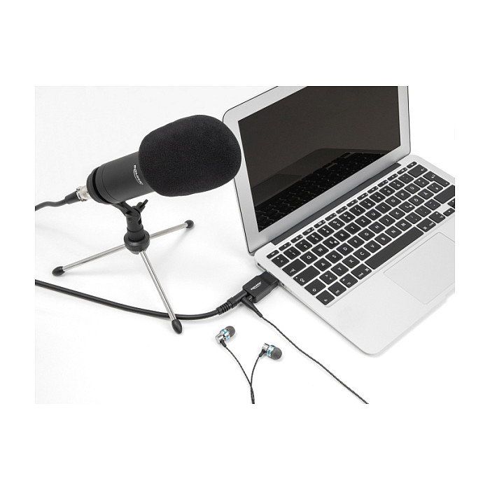 DeLOCK 66634 Tarjeta de sonido externa USB 2.0 Tipo-A a 2 x 3,5 mm Negro