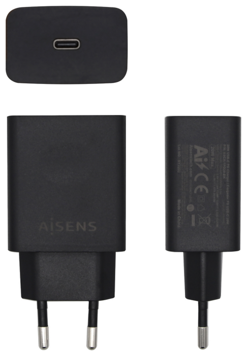 Aisens Cargador USB-C 20W PD 3.0 ASCH-1PD20-BK Negro