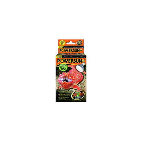 ZooMed Powersun UV Lámpara Reptil Vapor Mercurio Balastro Integrado UVB UVA Calor Luz 100W