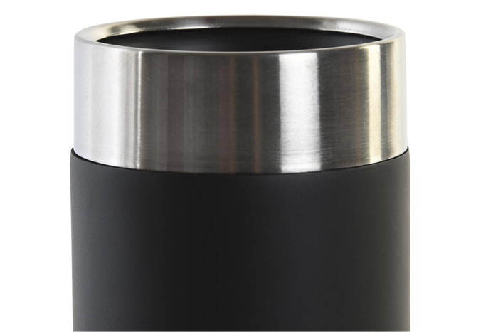 DKD Home Decor Vaso de Resina e Inox Negro y Plateado 7x7x10,5 cm DKD Home Decor Vaso de Resina e Inox Negro y Plateado 7x7x10,5 cm