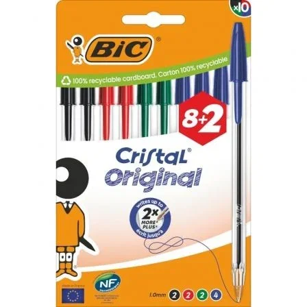 Bic 516355 Bolígrafos de Tinta de Aceite, Caja de 10 Unidades, Colores Surtidos Bic 516355 Bolígrafos de Tinta de Aceite, Caja de 10 Unidades, Colores Surtidos