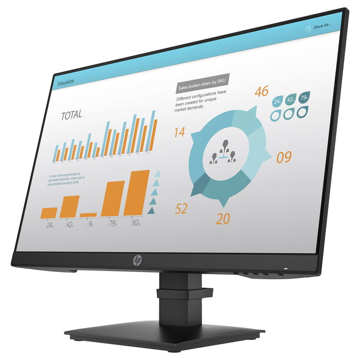 HP Monitor P24 G4 de 60,5 cm (23.8") Full HD 1920x1080 IPS, 75Hz, 5ms, HDMI, DisplayPort, VGA, Montaje VESA, Negocios, Negro