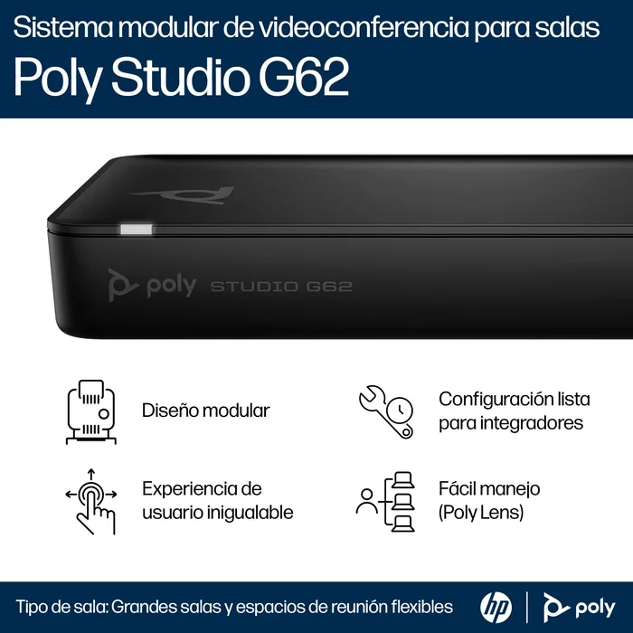 HP Poly Studio G62 Sistema de videoconferencia 4K Ultra HD Negro