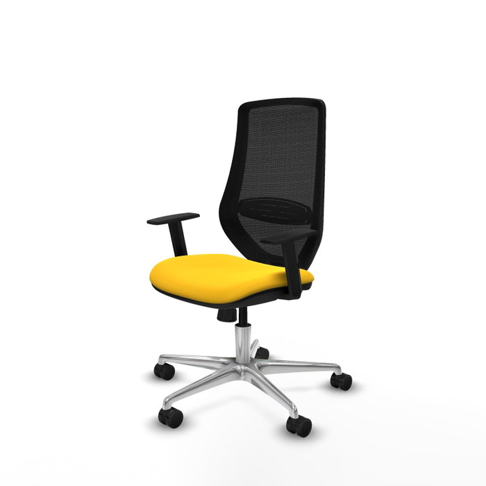 PIQUERAS Y CRESPO Silla de oficina Mardos con mecanismo Sincro, Amarillo y Negro