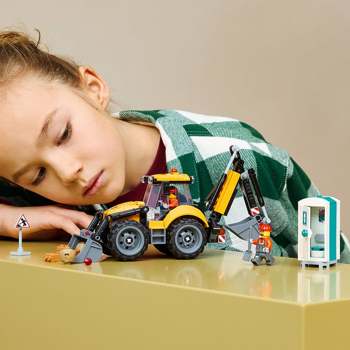 Lego City Great Vehicles Juego de Construcción Cargadora Retroexcavadora Amarilla, 36 meses