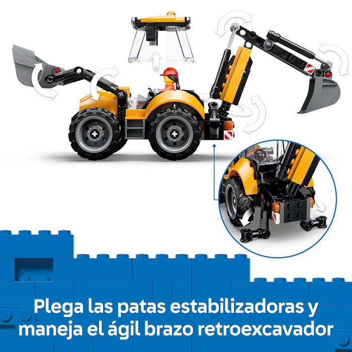 Lego City Great Vehicles Juego de Construcción Cargadora Retroexcavadora Amarilla, 36 meses