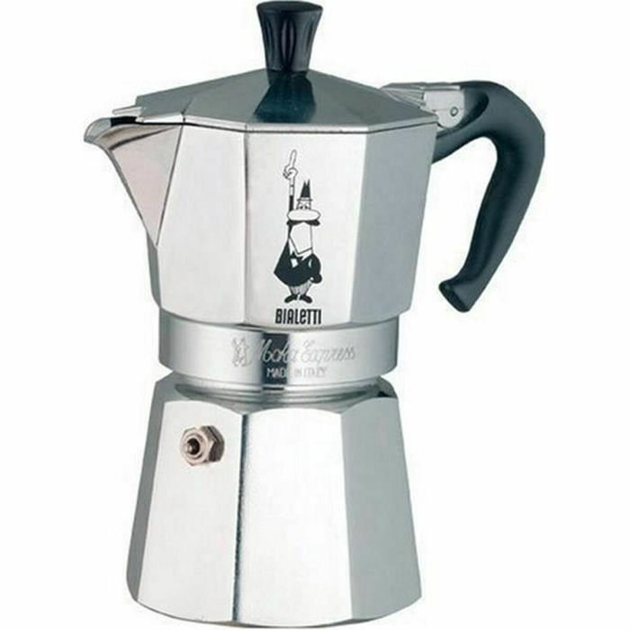 Bialetti Moka Express 4TZ, 4 tazas, Aluminio, Plata/Negro Bialetti Moka Express 4TZ, 4 tazas, Aluminio, Plata/Negro