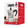 Bialetti Moka Express 4TZ, 4 tazas, Aluminio, Plata/Negro