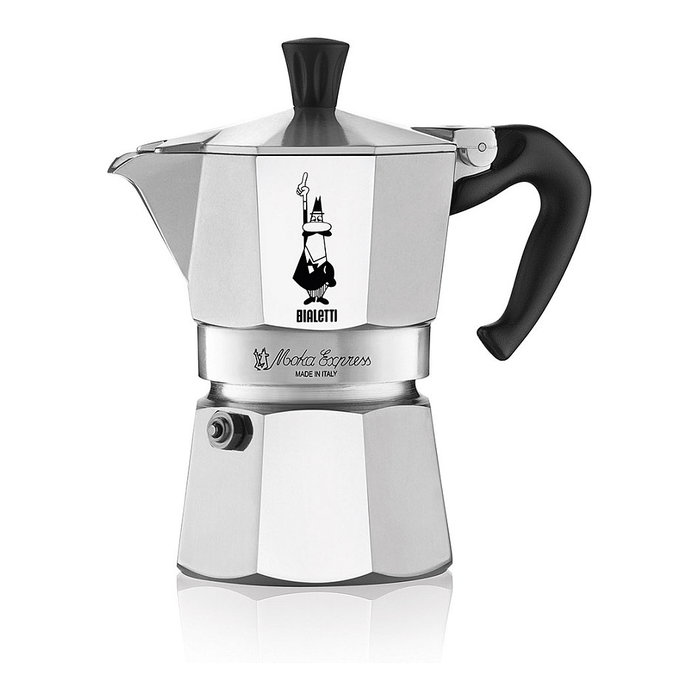 Bialetti Moka Express 4TZ, 4 tazas, Aluminio, Plata/Negro Bialetti Moka Express 4TZ, 4 tazas, Aluminio, Plata/Negro