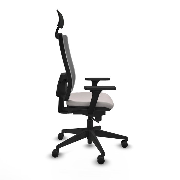 PIQUERAS Y CRESPO Silla de oficina Horna Blanco/Gris con Mecanismo Sincro PIQUERAS Y CRESPO Silla de oficina Horna Blanco/Gris con Mecanismo Sincro