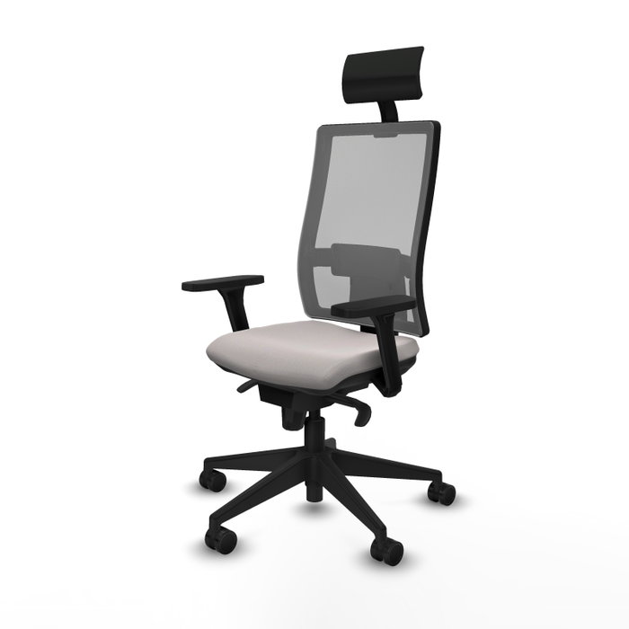 PIQUERAS Y CRESPO Silla de oficina Horna Blanco/Gris con Mecanismo Sincro PIQUERAS Y CRESPO Silla de oficina Horna Blanco/Gris con Mecanismo Sincro