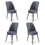 Hanah Home Juego de Sillas Humo y Negro, Metal y Tela Babyface, Elegantes y Modernas para Sala de Estar o Comedor