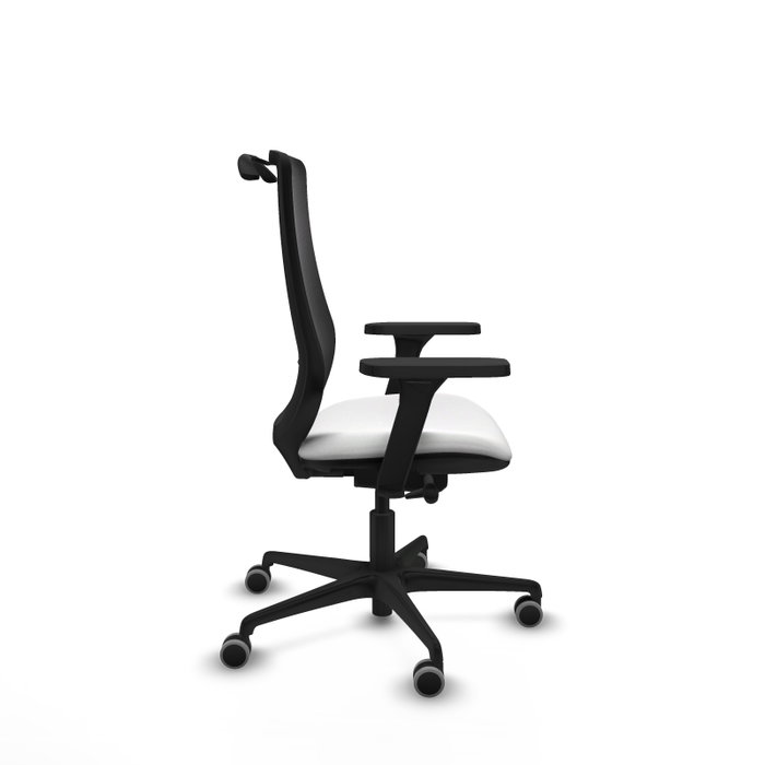 PIQUERAS Y CRESPO Silla de oficina Mardos con mecanismo Sincro/Traslack, Blanco y Negro