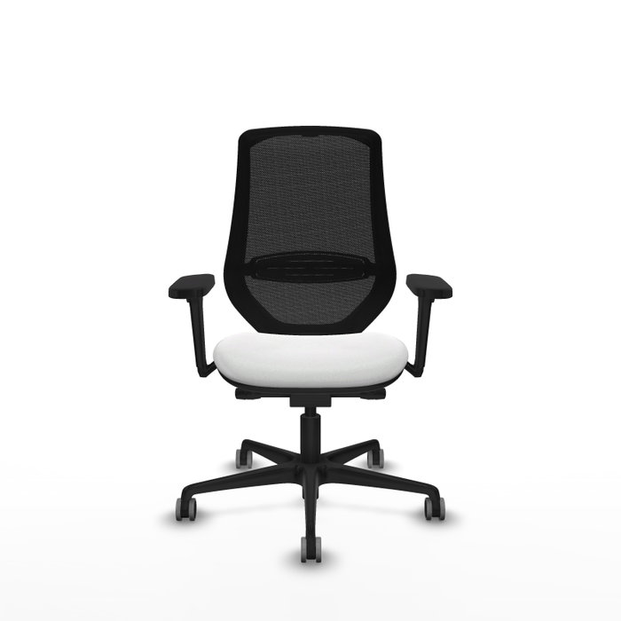 PIQUERAS Y CRESPO Silla de oficina Mardos con mecanismo Sincro/Traslack, Blanco y Negro