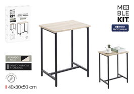 Inde Mesita Auxiliar Madera-Metal Black 40x30x50 cm (4 Unidades)