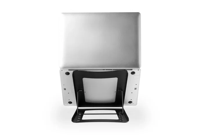 Digitus DA-90368 Soporte Plegable y Ajustable para Portátil hasta 15" (38,1 cm) - Negro, 5 Niveles de Ángulo, Carga 5 kg, Estructura Abierta