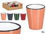Vessia Vaso Ceramica 90 ml Borde Negro Colores Oscuros Surtidos 5.8 x 5.8 x 7 cm (Set de 48)
