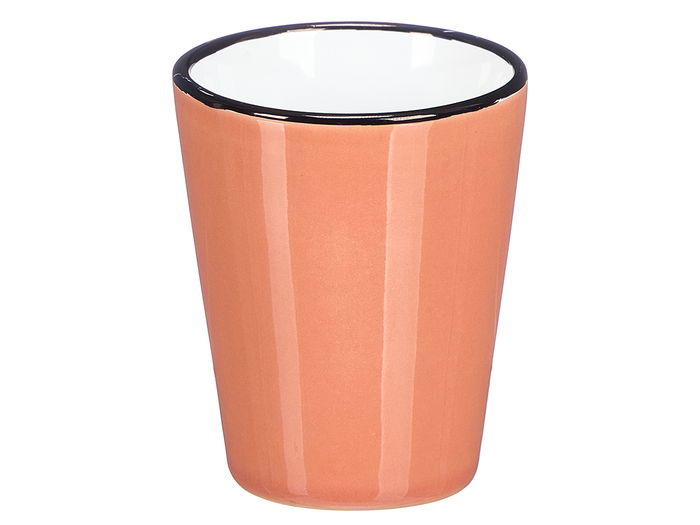 Vessia Vaso Ceramica 90 ml Borde Negro Colores Oscuros Surtidos 5.8 x 5.8 x 7 cm (Set de 48)