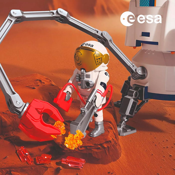 Playmobil Cohete de exploración de Marte de la ESA 72011 con Grúa y Astronautas