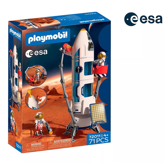 Playmobil Cohete de exploración de Marte de la ESA 72011 con Grúa y Astronautas