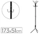 Q-connect Perchero Metálico Negro 8 Colgadores 51 x 173 cm