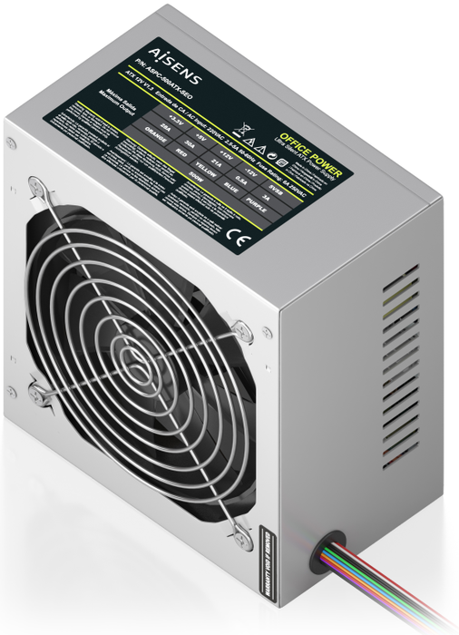AISENS Fuente de Alimentación ATX 500W Plata OEM