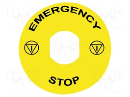 Schneider Electric Etiqueta Harmony XB4 EMERGENCY STOP, Amarillo, Ø90mm