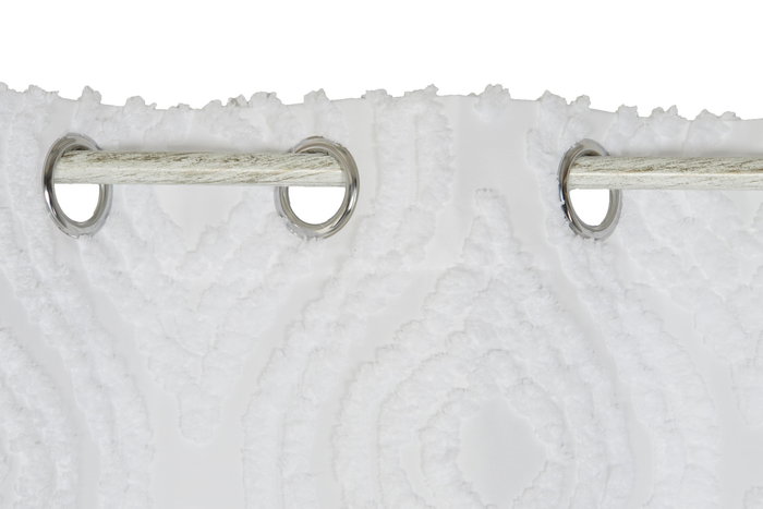 DKD Home Decor Coord cama 1c24 Cortina Boho Blanco 260 x 140 cm (2 Unidades)
