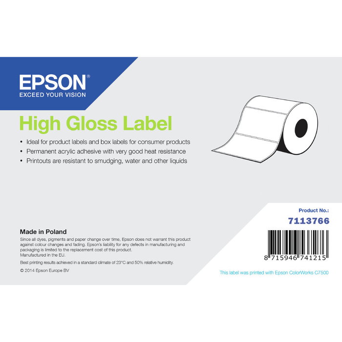 Epson High Gloss Label Etiqueta para impresora autoadhesiva Epson High Gloss Label Etiqueta para impresora autoadhesiva