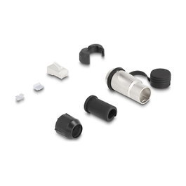 DeLOCK Enchufe modular RJ45 Cat.6A con acoplador de paso y tapa protectora