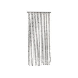 Decoris Cortina de Bambú para Puerta 90x200 cm Color Marrón Oscuro con Barra Superior Negra