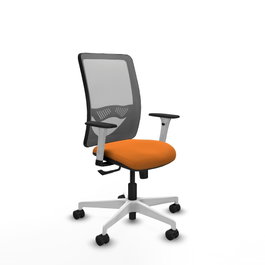 PIQUERAS Y CRESPO Silla de oficina Zulema con mecanismo Sincro, Naranja y Gris