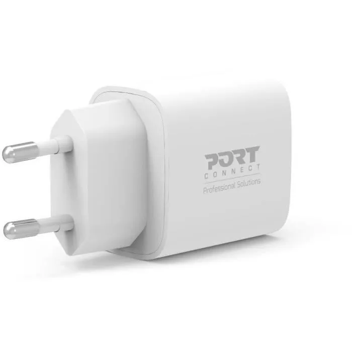 Port Designs Cargador de Pared USB-C 20 W Blanco, 900031EU - Cargador Rápido de Bolsillo