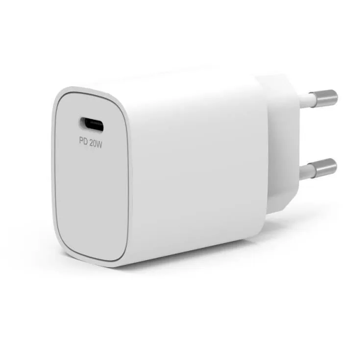 Port Designs Cargador de Pared USB-C 20 W Blanco, 900031EU - Cargador Rápido de Bolsillo